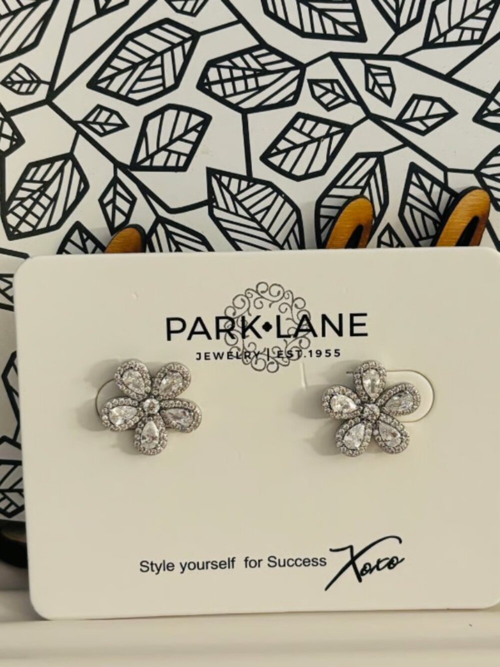 Park Lane CZ Silver Flower Earrings